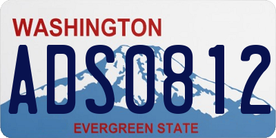 WA license plate ADS0812