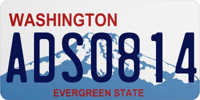 WA license plate ADS0814