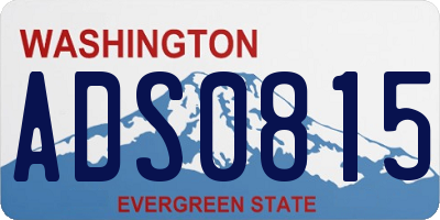 WA license plate ADS0815