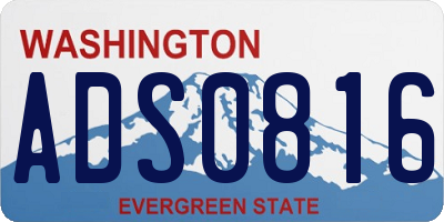 WA license plate ADS0816