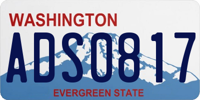 WA license plate ADS0817