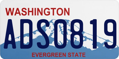 WA license plate ADS0819