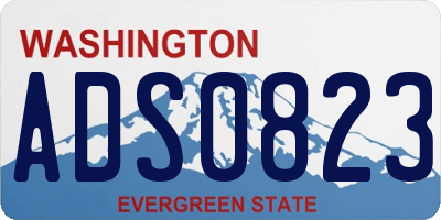 WA license plate ADS0823