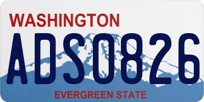 WA license plate ADS0826