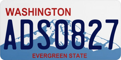 WA license plate ADS0827