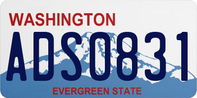 WA license plate ADS0831