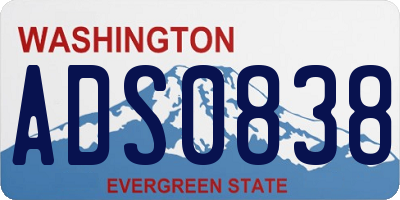 WA license plate ADS0838