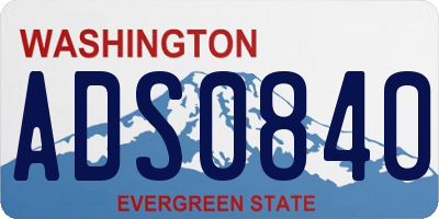 WA license plate ADS0840