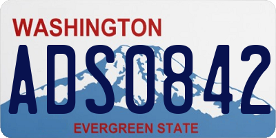 WA license plate ADS0842
