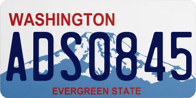 WA license plate ADS0845