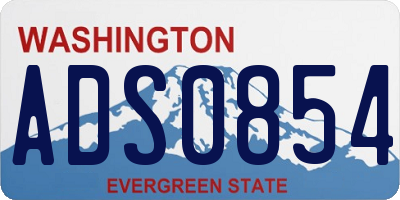 WA license plate ADS0854