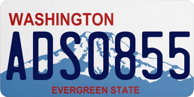 WA license plate ADS0855