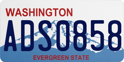 WA license plate ADS0858