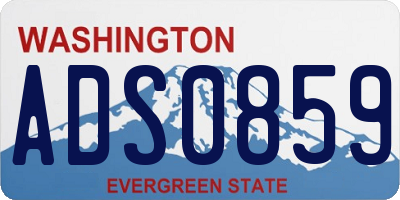 WA license plate ADS0859