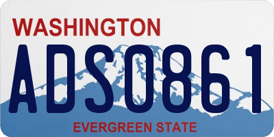 WA license plate ADS0861