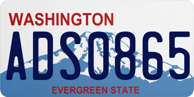WA license plate ADS0865