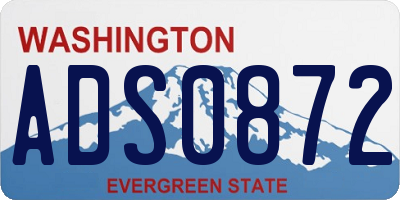 WA license plate ADS0872