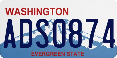 WA license plate ADS0874