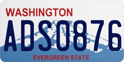 WA license plate ADS0876