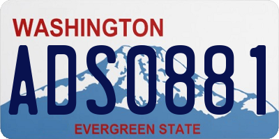 WA license plate ADS0881