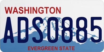 WA license plate ADS0885