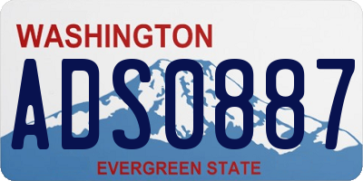WA license plate ADS0887