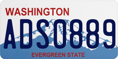 WA license plate ADS0889