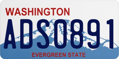 WA license plate ADS0891
