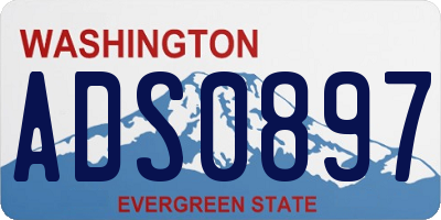 WA license plate ADS0897