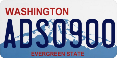 WA license plate ADS0900
