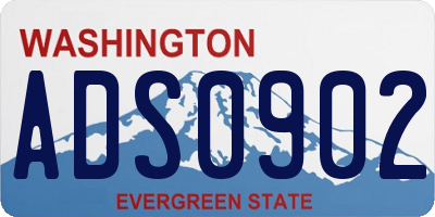 WA license plate ADS0902