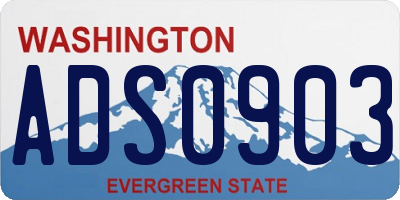 WA license plate ADS0903