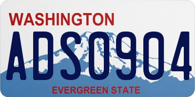 WA license plate ADS0904