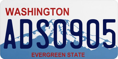 WA license plate ADS0905