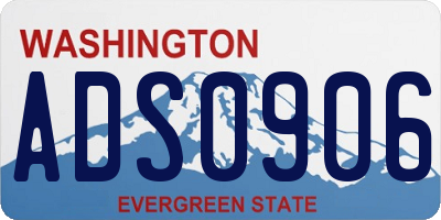 WA license plate ADS0906