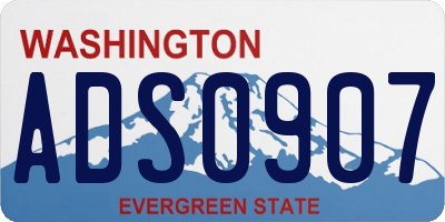WA license plate ADS0907