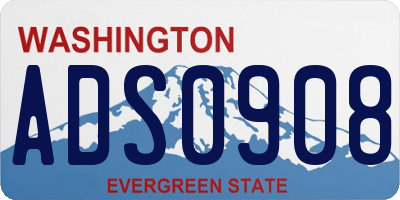 WA license plate ADS0908