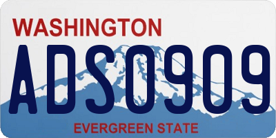 WA license plate ADS0909