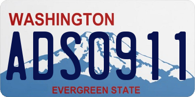 WA license plate ADS0911