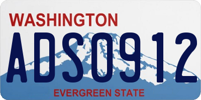 WA license plate ADS0912