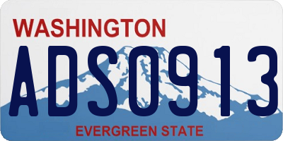 WA license plate ADS0913