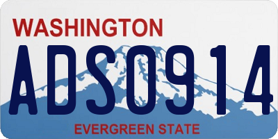 WA license plate ADS0914