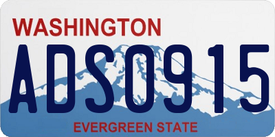 WA license plate ADS0915