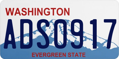 WA license plate ADS0917