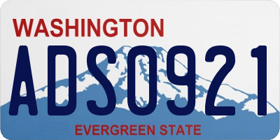 WA license plate ADS0921