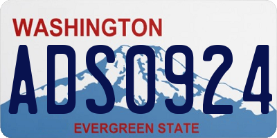 WA license plate ADS0924