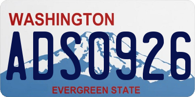 WA license plate ADS0926