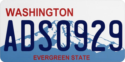 WA license plate ADS0929