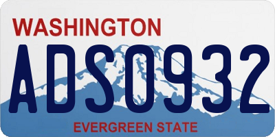WA license plate ADS0932