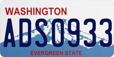 WA license plate ADS0933